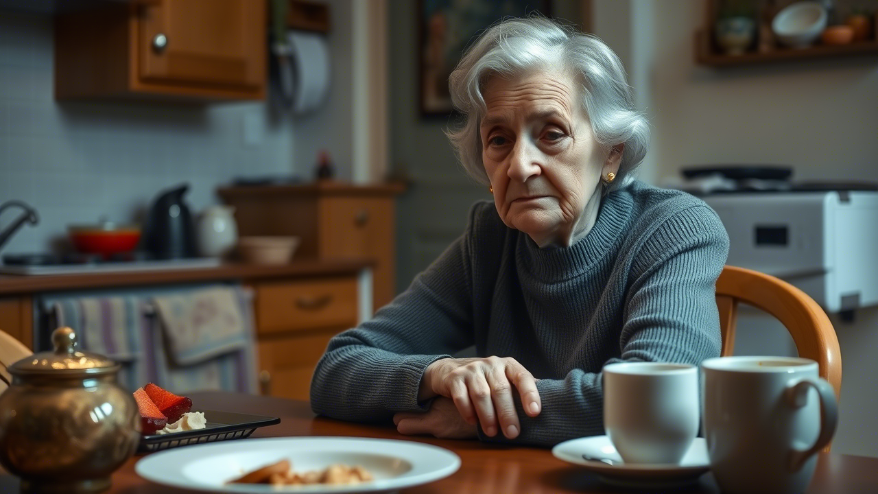 Körperliche Distanz im Alter Ältere Frau fühlt sich körperlich distanziert