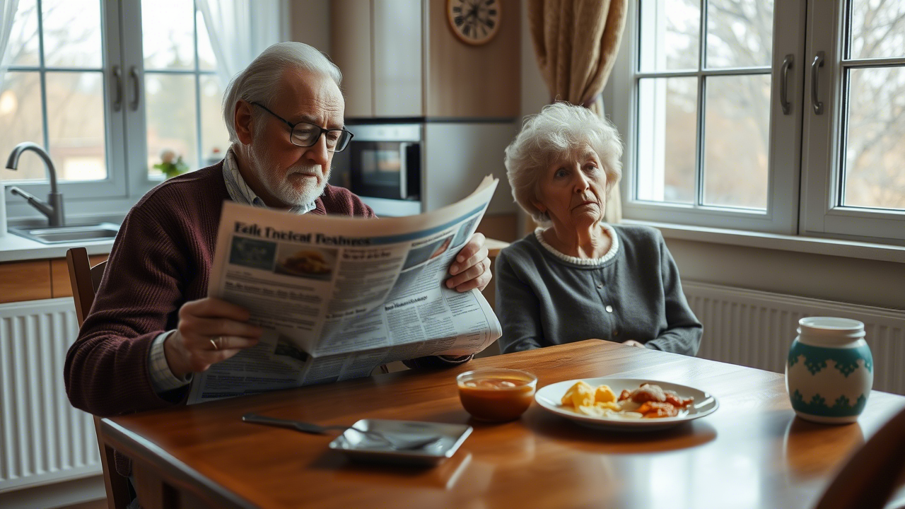 Älteres Paar frühstückt nicht mehr gemeinsam