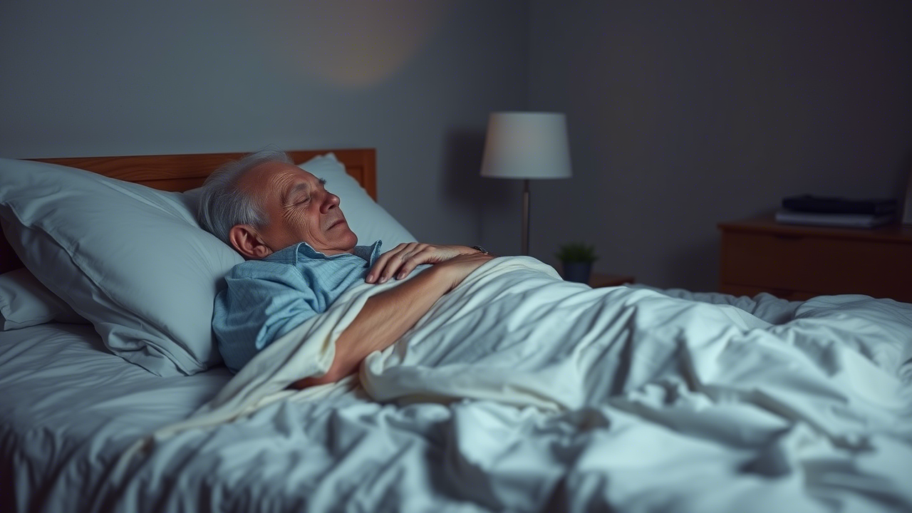 Bett eines Seniors ohne Anzeichen nächtlicher Bewegung