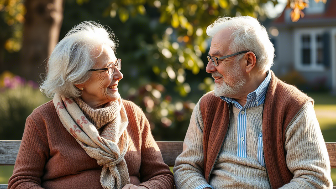 Ein älteres Paar spricht offen miteinander