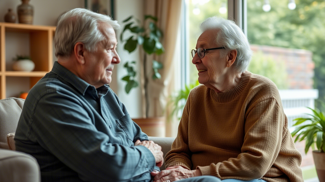 Bedeutungsvolle Verbindungen Zwei Seniorinnen im tiefen Gespräch
